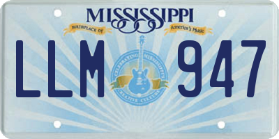 MS license plate LLM947