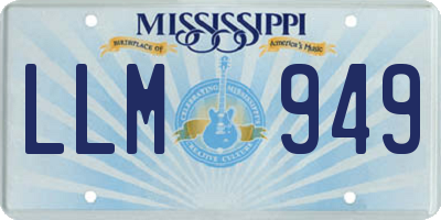 MS license plate LLM949