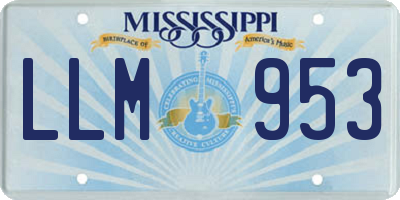 MS license plate LLM953