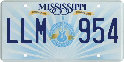 MS license plate LLM954