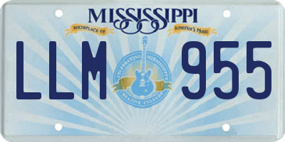 MS license plate LLM955