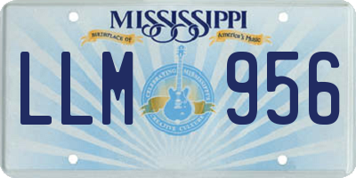 MS license plate LLM956