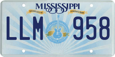 MS license plate LLM958
