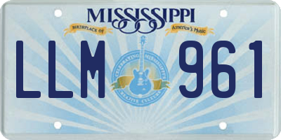 MS license plate LLM961