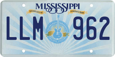 MS license plate LLM962