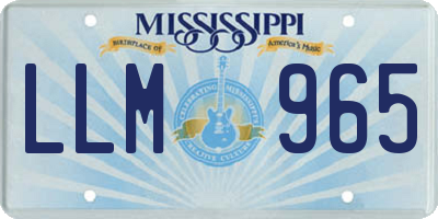 MS license plate LLM965