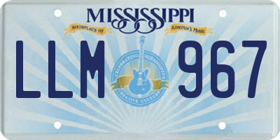 MS license plate LLM967