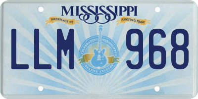 MS license plate LLM968