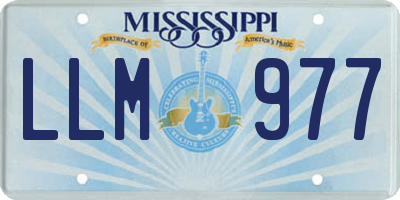 MS license plate LLM977
