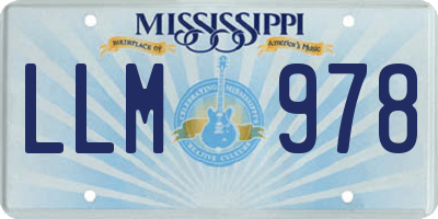 MS license plate LLM978