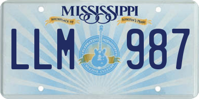 MS license plate LLM987