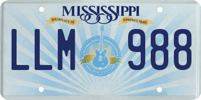 MS license plate LLM988