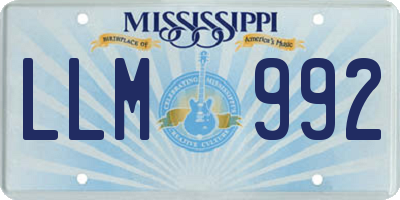 MS license plate LLM992