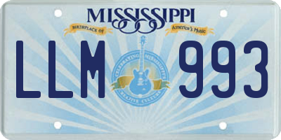 MS license plate LLM993