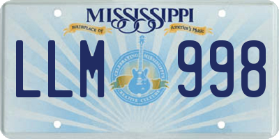 MS license plate LLM998