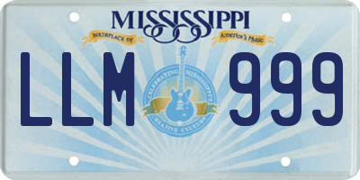 MS license plate LLM999