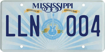 MS license plate LLN004