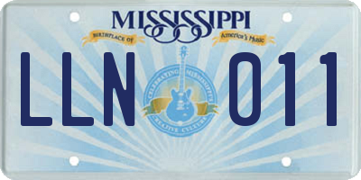 MS license plate LLN011