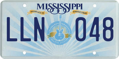 MS license plate LLN048