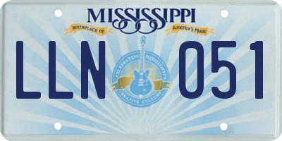 MS license plate LLN051
