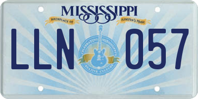 MS license plate LLN057