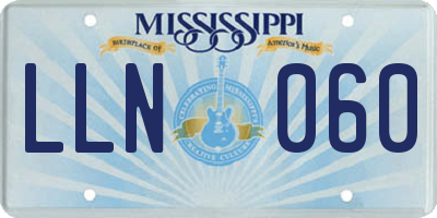 MS license plate LLN060