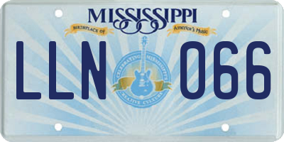 MS license plate LLN066