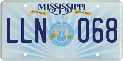 MS license plate LLN068