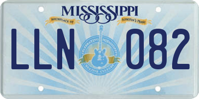 MS license plate LLN082