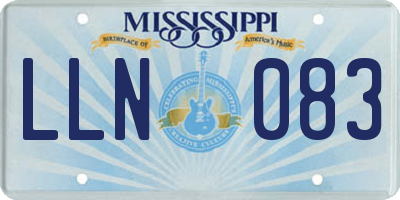 MS license plate LLN083