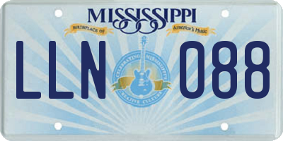 MS license plate LLN088