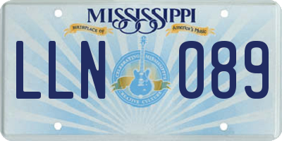 MS license plate LLN089