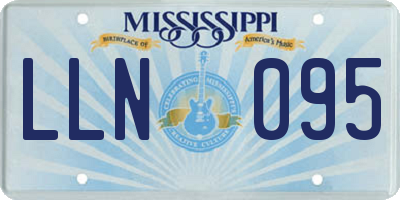MS license plate LLN095