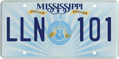 MS license plate LLN101