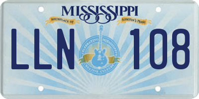MS license plate LLN108