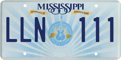 MS license plate LLN111