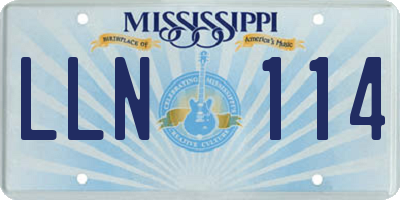 MS license plate LLN114
