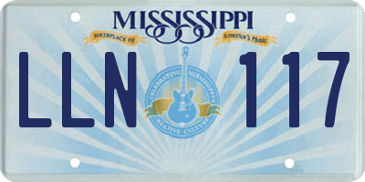 MS license plate LLN117