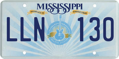 MS license plate LLN130