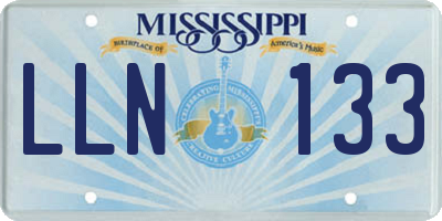 MS license plate LLN133
