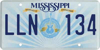 MS license plate LLN134