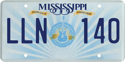 MS license plate LLN140