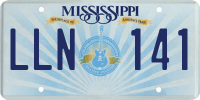 MS license plate LLN141