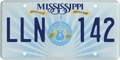 MS license plate LLN142