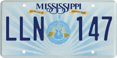 MS license plate LLN147