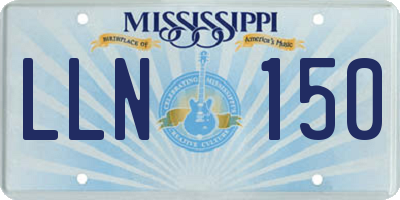 MS license plate LLN150