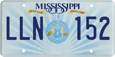 MS license plate LLN152