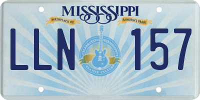MS license plate LLN157