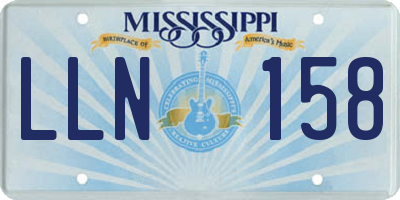 MS license plate LLN158
