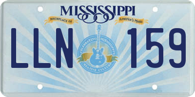 MS license plate LLN159